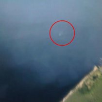 Satellite pictures show a large 100-foot long shape, with apparently two large flippers, all in the waters that are