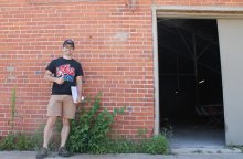 Matt Lange shows off the future brewery.