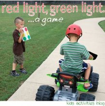 Play Red Light, Green Light with a tissue box light and a MotorTRAX bike.